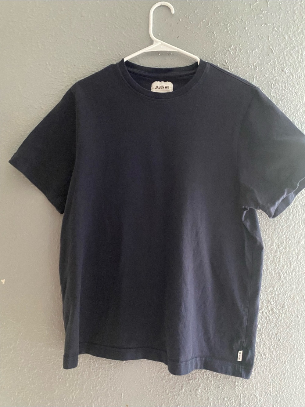 Jason Wu Navy Blue Heavyweight Cotton Crewneck Tee Size XL